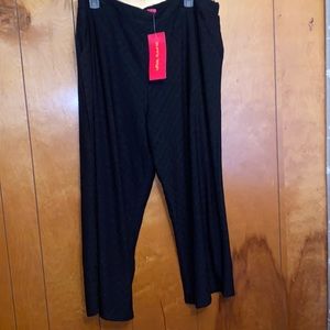 NWT Black wide leg pants with eyelets
